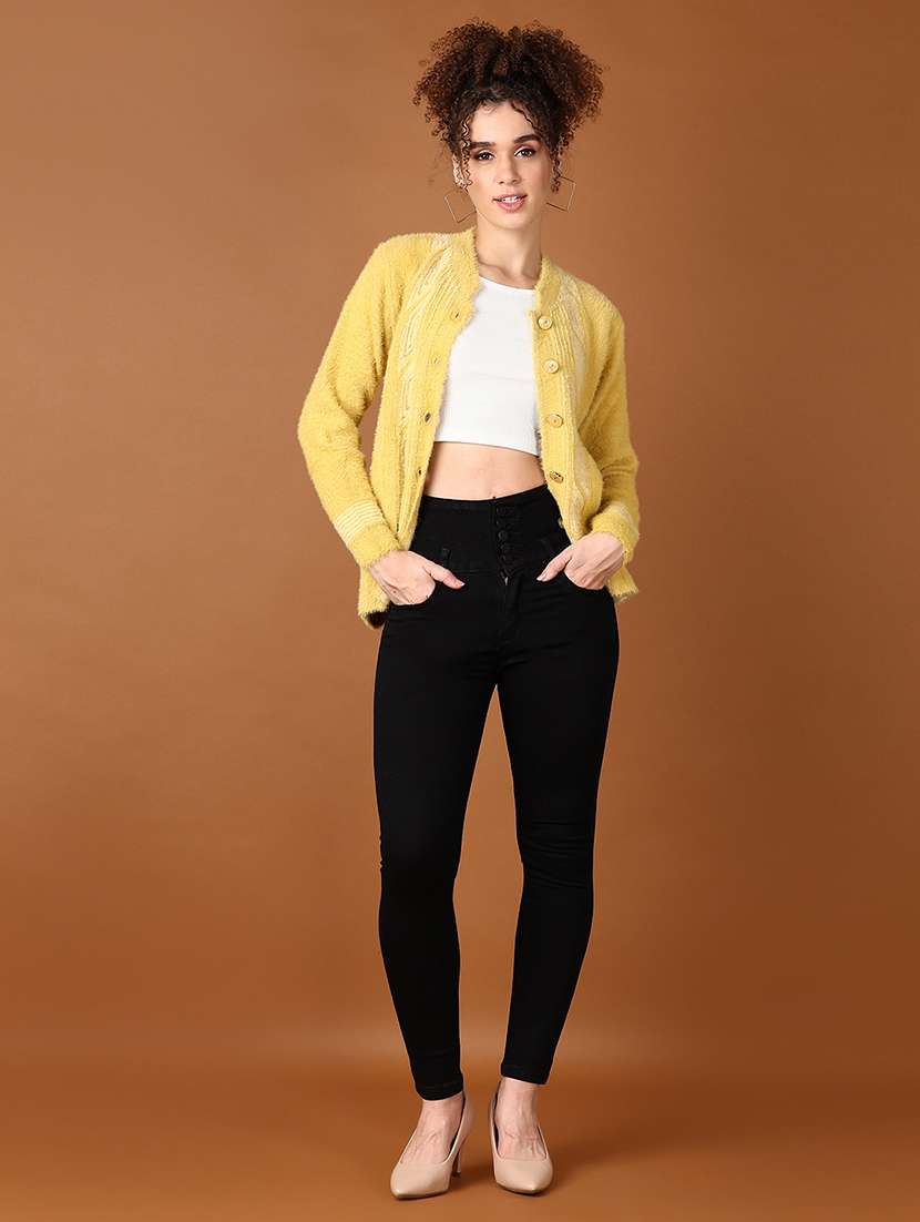 Women Self Design Long Sleeve Cardigan - 21611555 -  Standard Image - 4