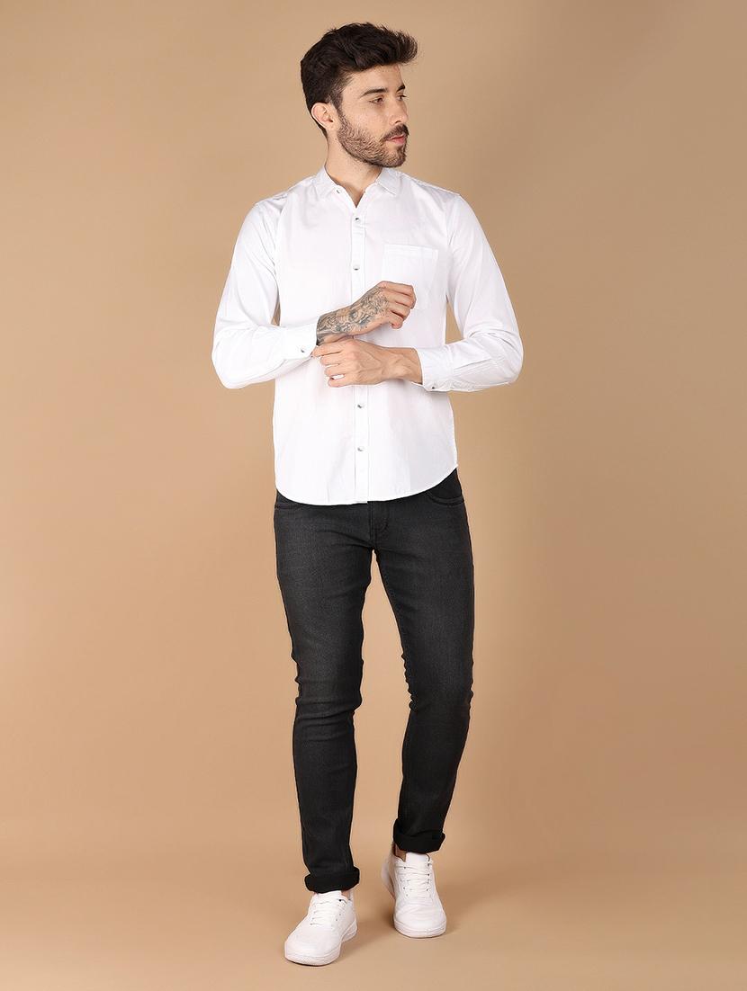 men solid long sleeve casual shirt - 21611594 - Standard Image - 4