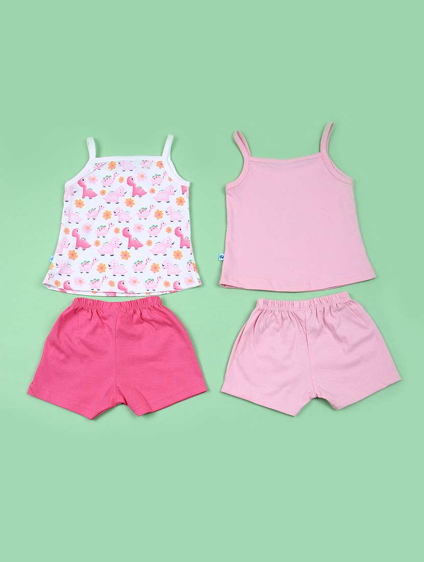 girls pack of 2 printed shorts sets - 21611602 - Standard Image - 1