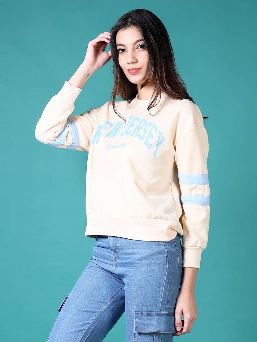 women typographic long sleeve sweatshirt - 21611657 -  Standard Image - 1