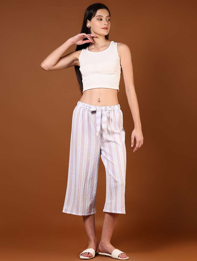 women printed mid rise culottes - 21611667 -  Standard Image - 4