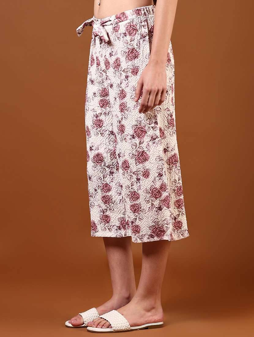 women floral print mid rise culottes - 21611713 -  Standard Image - 1