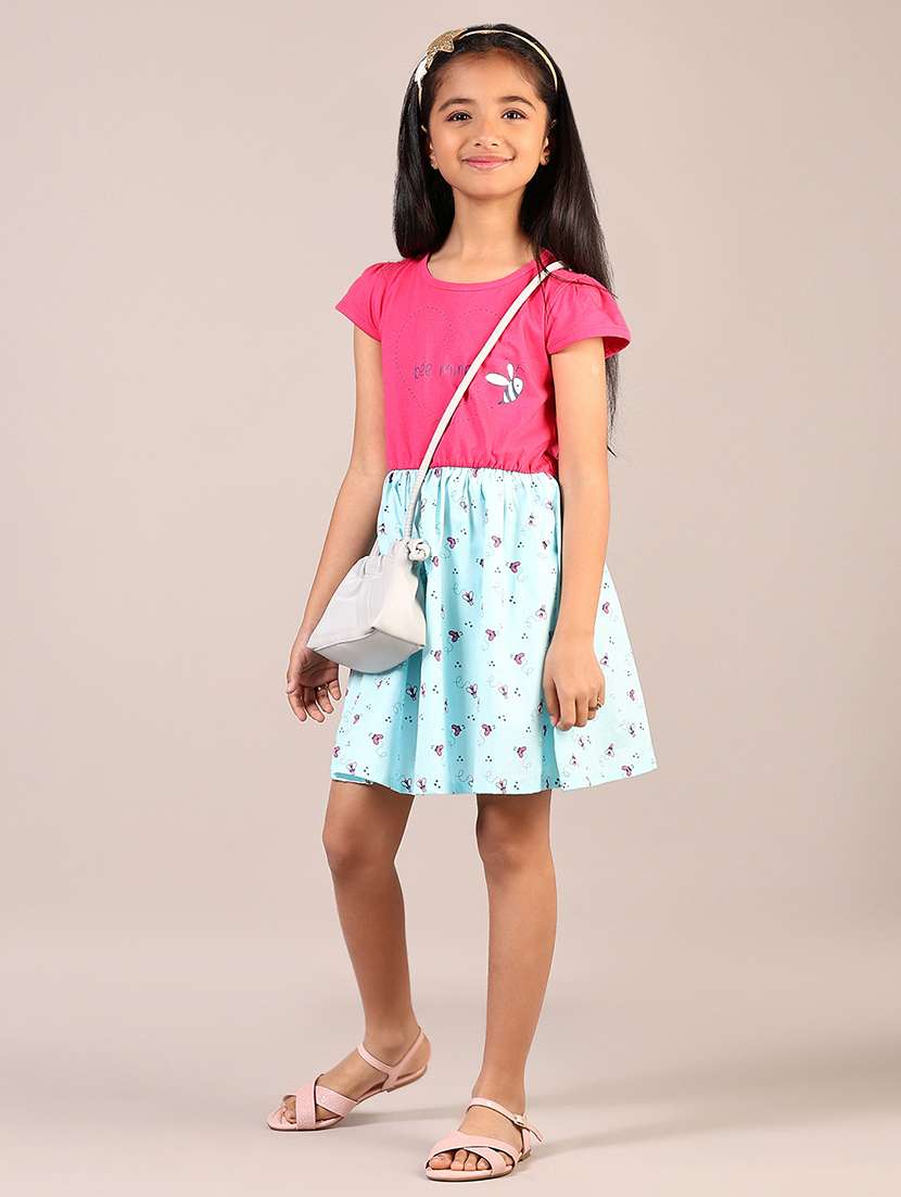 girls printed round neck frock - 21611750 -  Standard Image - 4