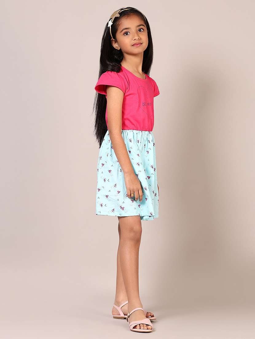 girls printed round neck frock - 21611750 -  Standard Image - 6