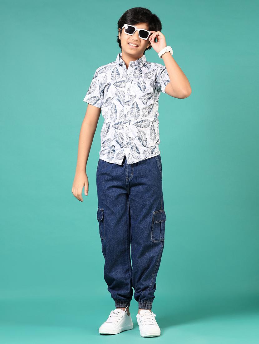 boys printed collared short sleeves shirt - 21611933 - Standard Image - 4