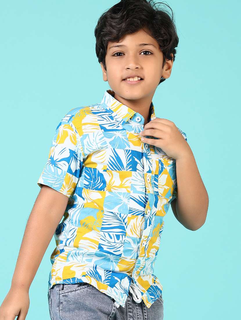 boys printed short sleeve casual shirt - 21611965 -  Standard Image - 1