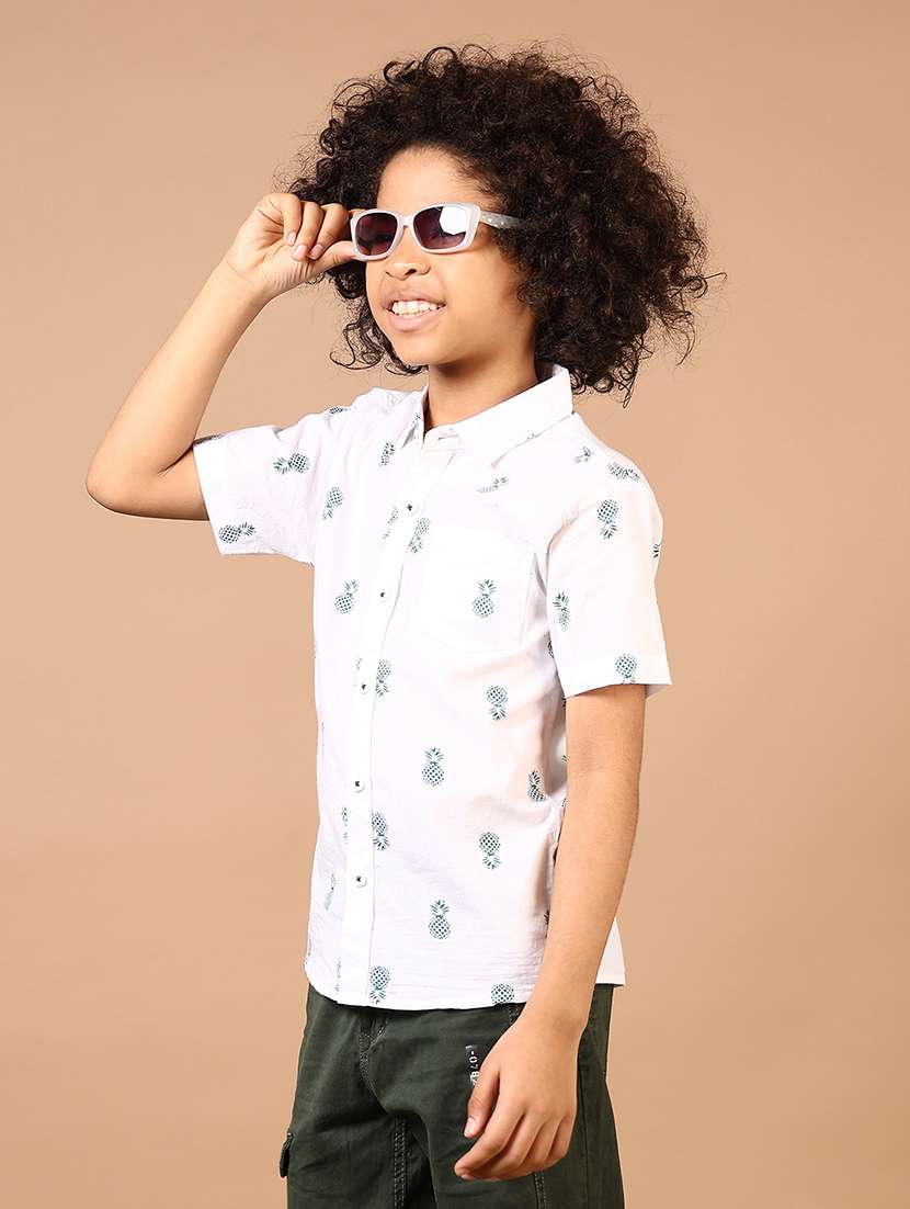boys printed short sleeve casual shirt - 21612032 -  Standard Image - 1