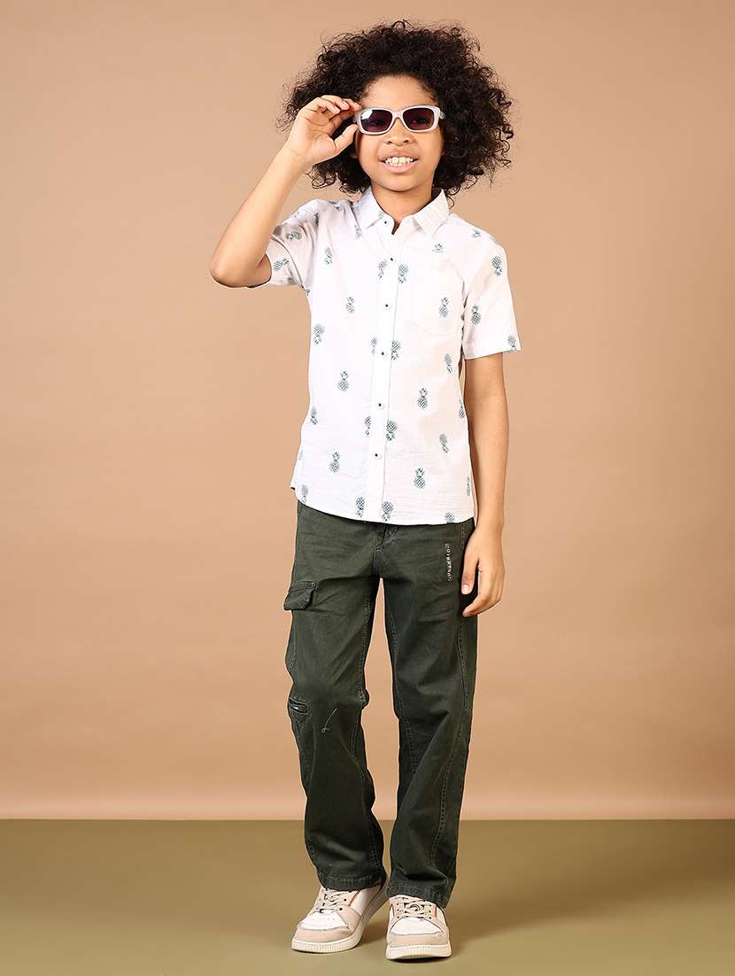 boys printed short sleeve casual shirt - 21612032 -  Standard Image - 4