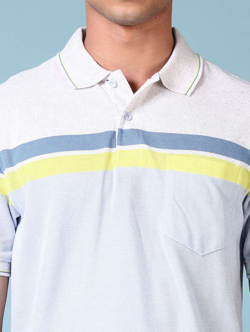 men striped short sleeve polo t-shirt - 21612100 -  Standard Image - 4