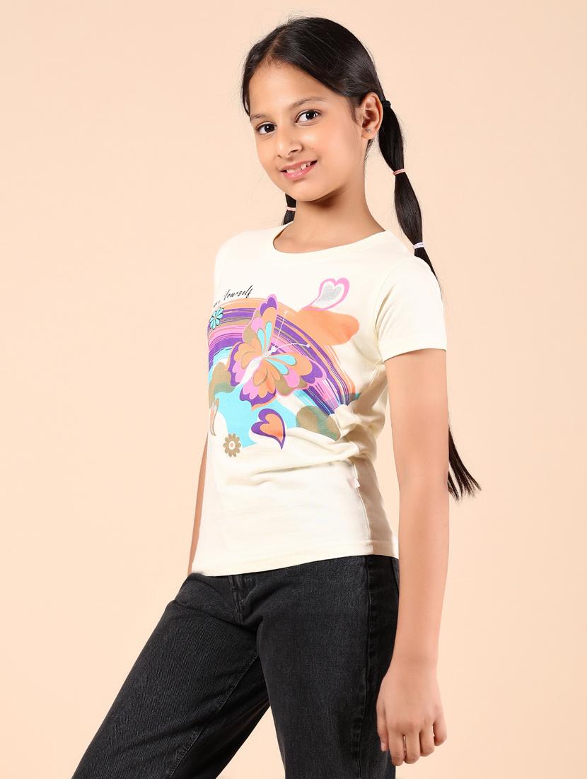 girls printed short sleeves tee - 21612117 - Standard Image - 1