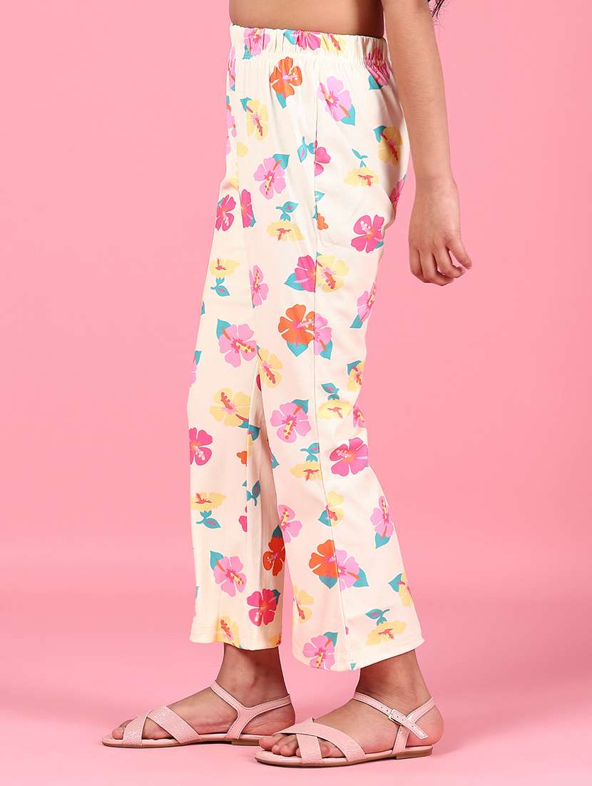 girls floral printed mid irse palazzo trouser - 21612121 -  Standard Image - 1