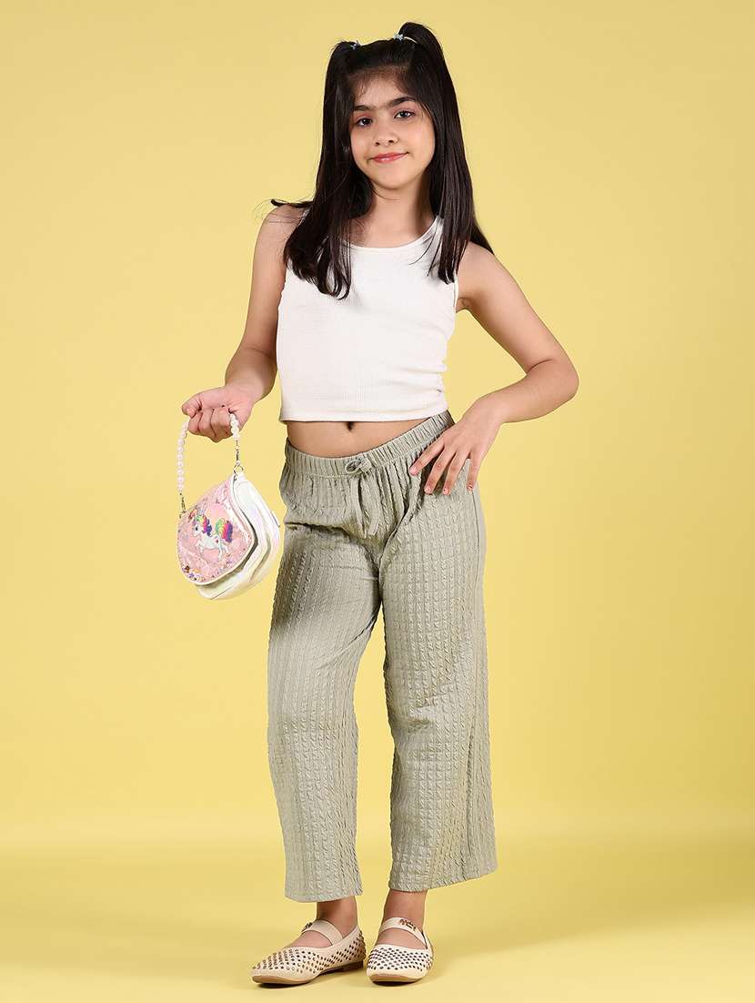 girls textured mid rise palazzo trouser - 21612123 -  Standard Image - 4