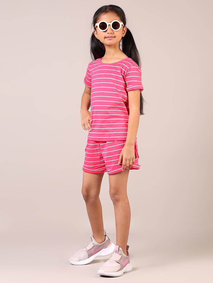 girls striped shorts twin sets - 21612132 - Standard Image - 1