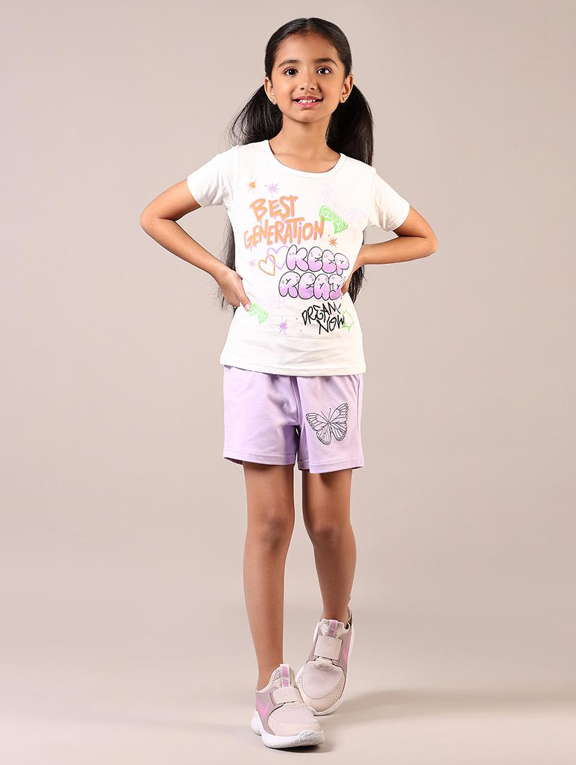 girls printed shorts twin sets - 21612133 -  Standard Image - 1