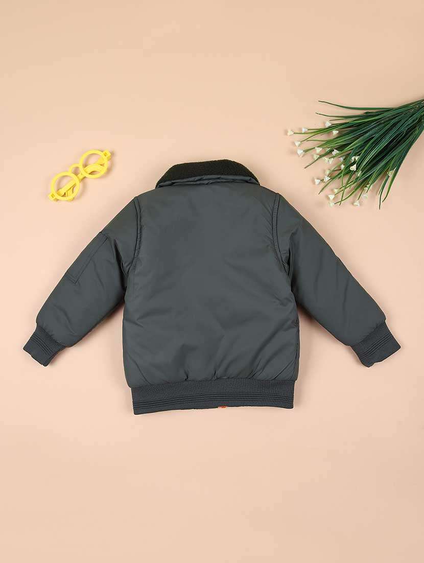 boys solid long sleeve collared jacket - 21612212 -  Standard Image - 1