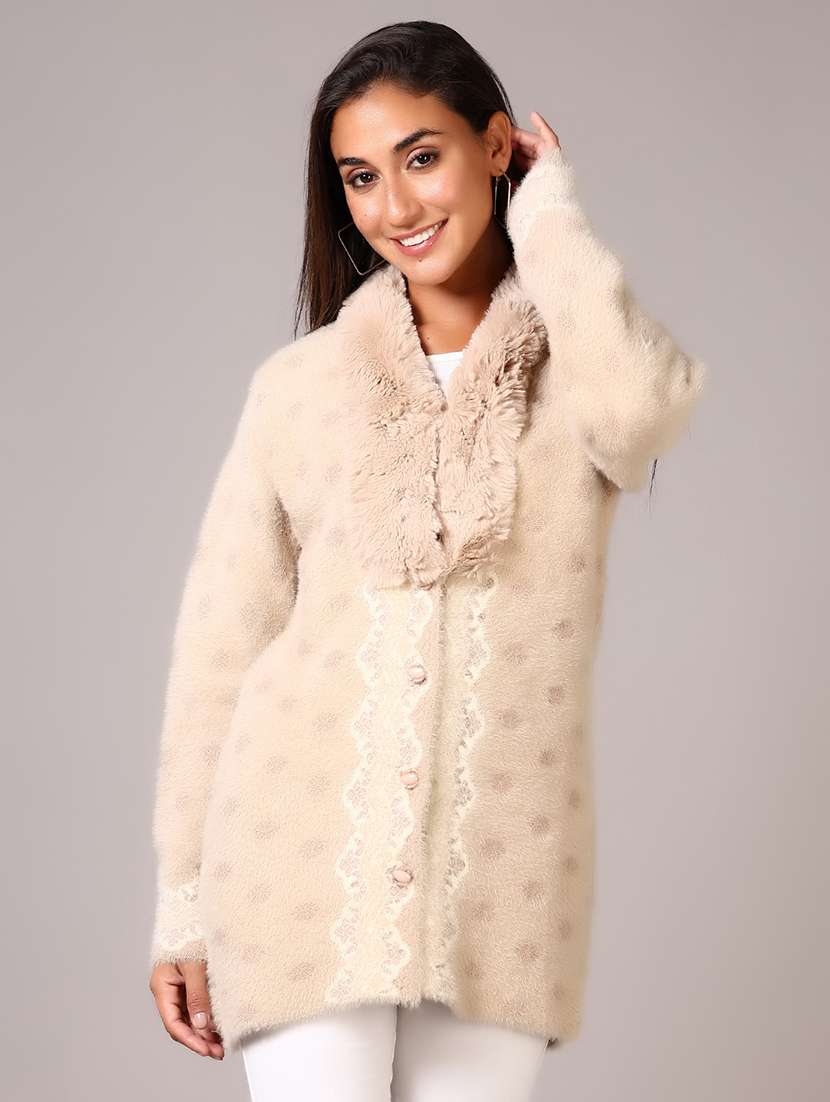 women self designed long sleeve cardigan