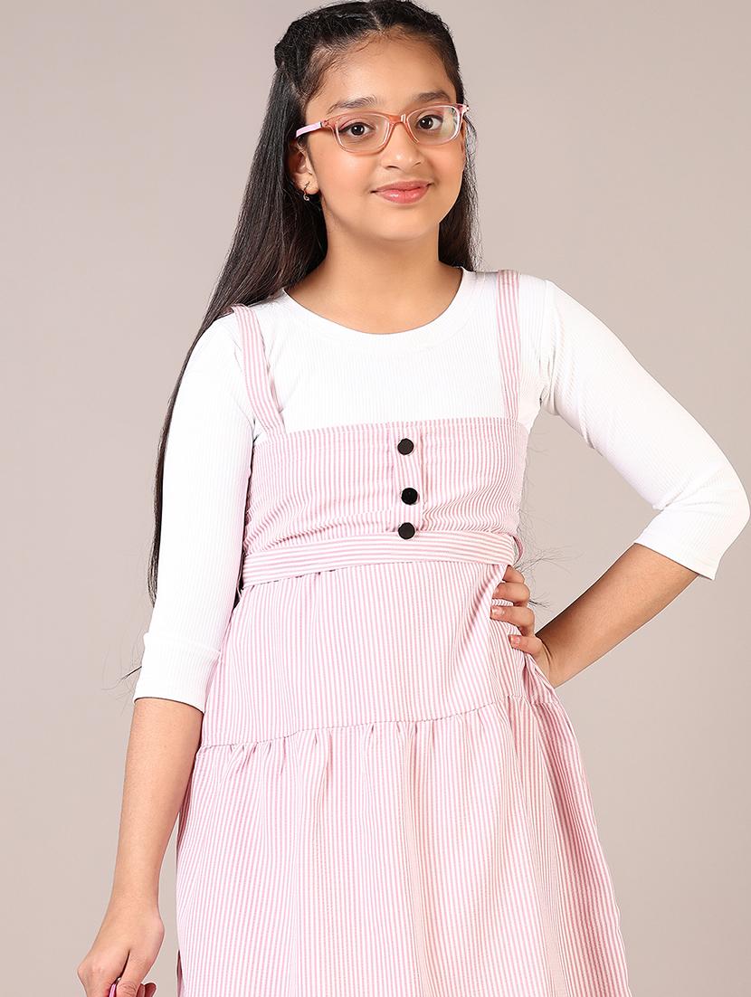 girls striped dungaree dress - 21612279 - Standard Image - 4