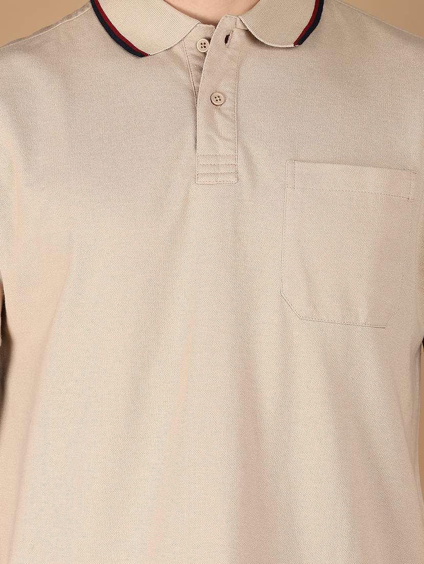 men regular fit plain short sleeve polo t-shirt - 21612345 -  Standard Image - 4