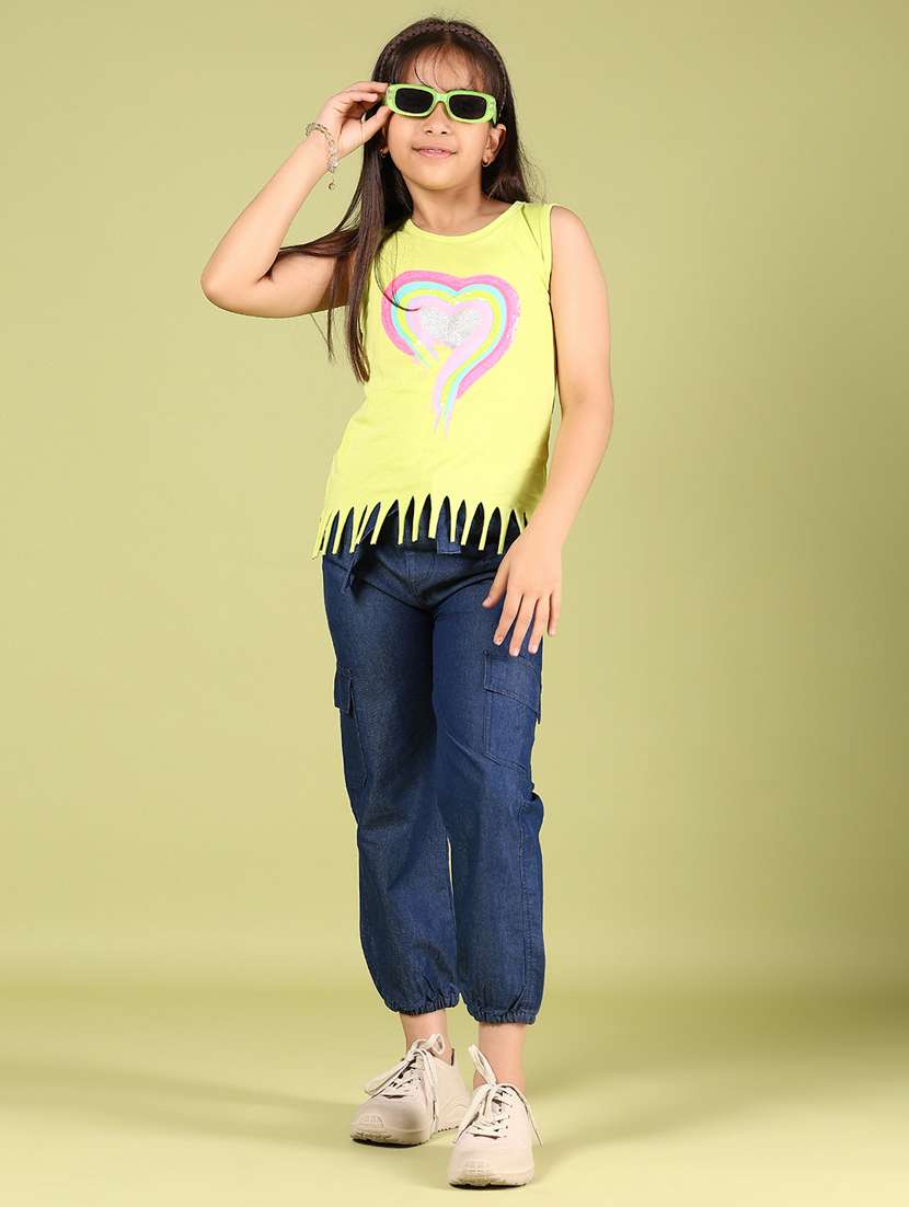 girls solid mid rise jogger - 21612365 -  Standard Image - 4