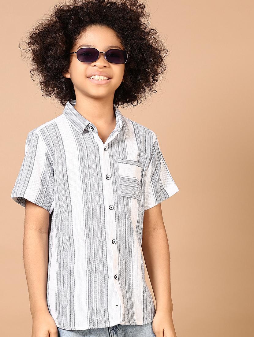 boys striped short sleeve casual shirt - 21612369 - Standard Image - 1