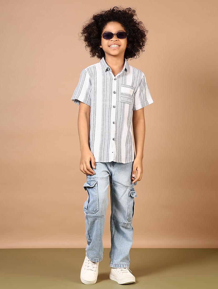 boys striped short sleeve casual shirt - 21612369 - Standard Image - 4