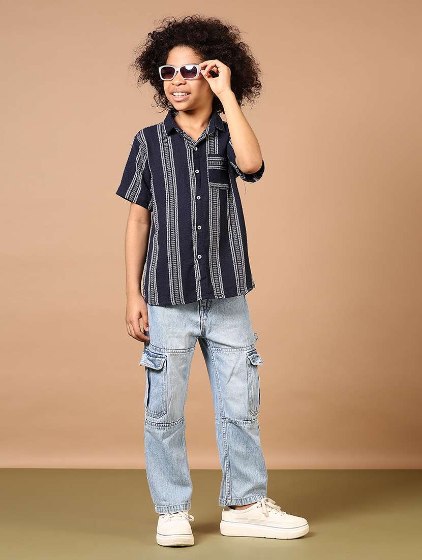 boys striped short sleeve casual shirt - 21612370 - Standard Image - 4
