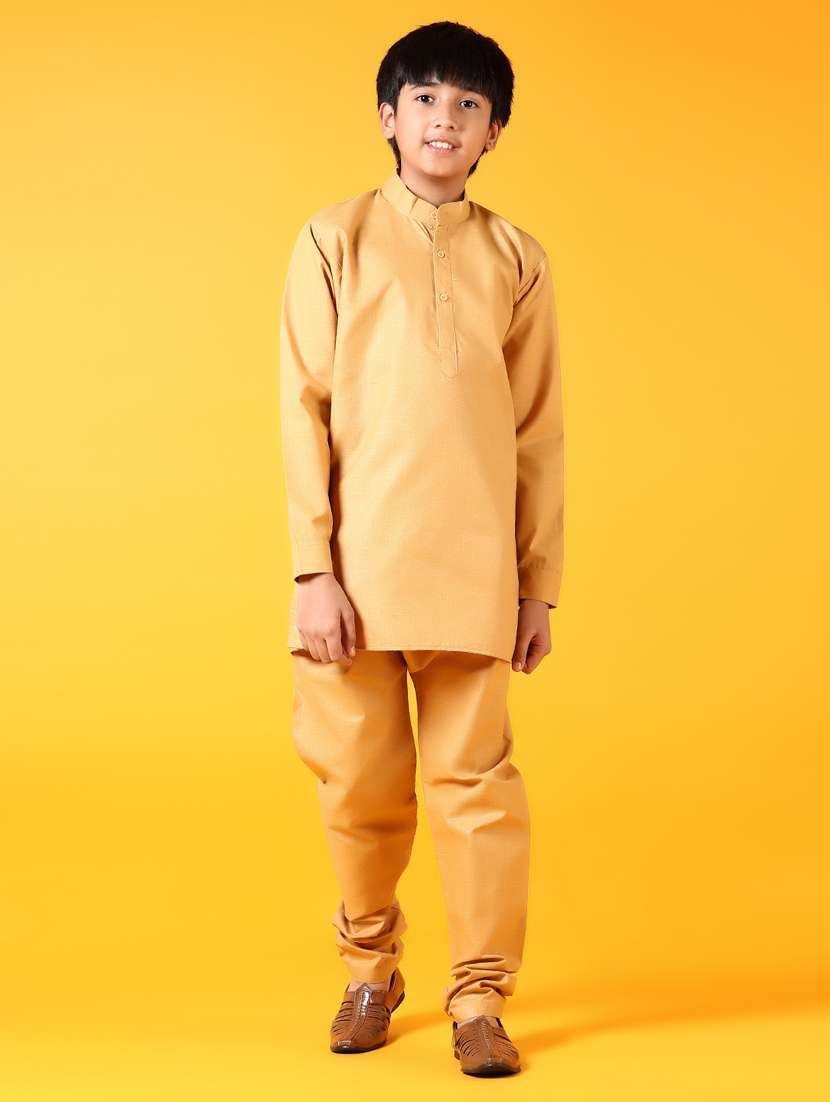 boys kurta and pyjama with embroidered jacket - 21612434 -  Standard Image - 1