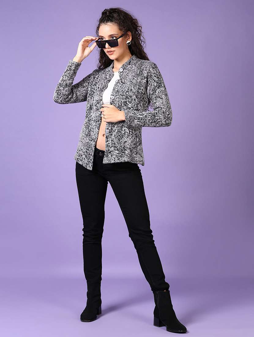 women self designed long sleeve cardigan - 21612455 -  Standard Image - 4