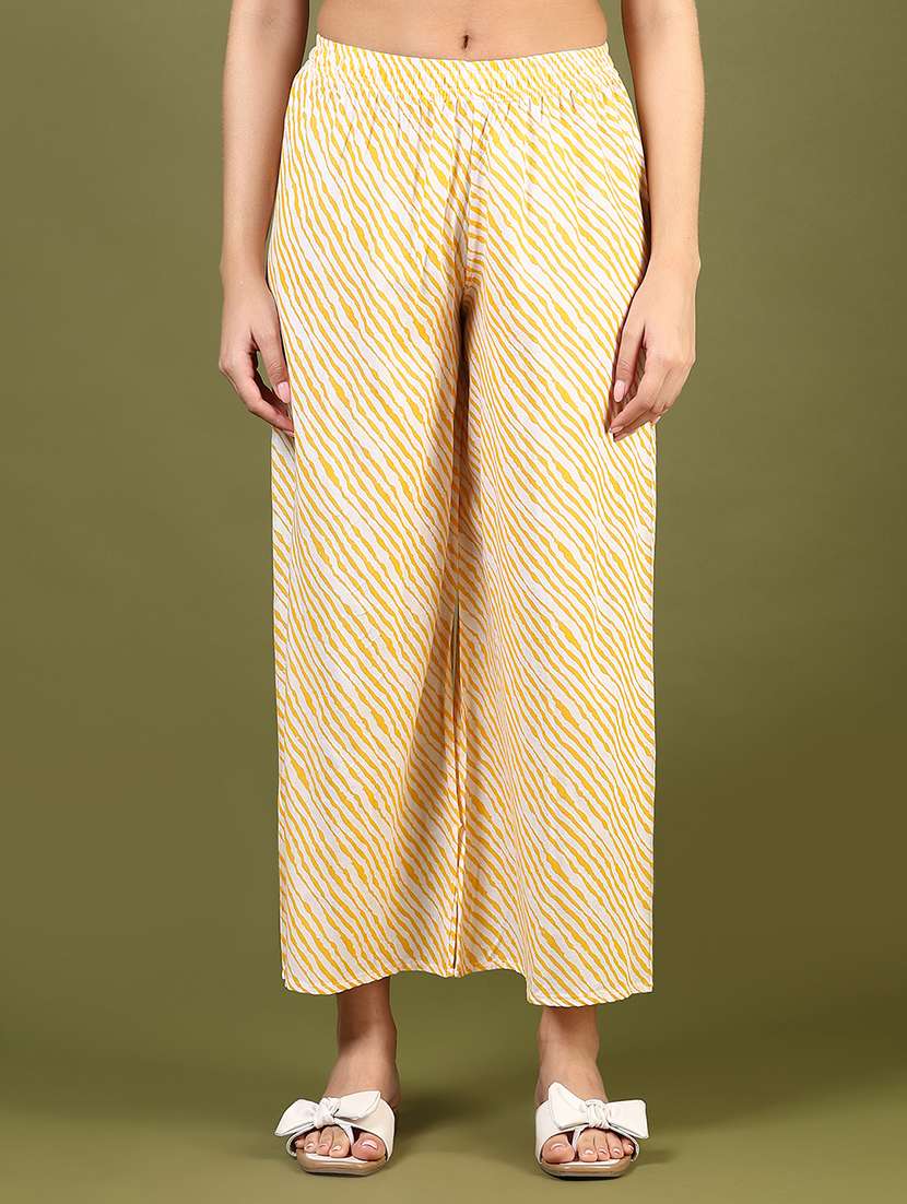women yellow rayon palazzo