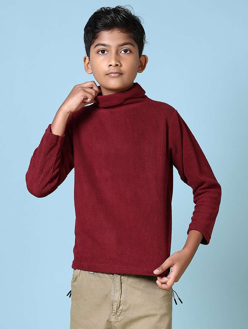 boys solid long sleeve pullover sweater - 21612607 -  Standard Image - 1