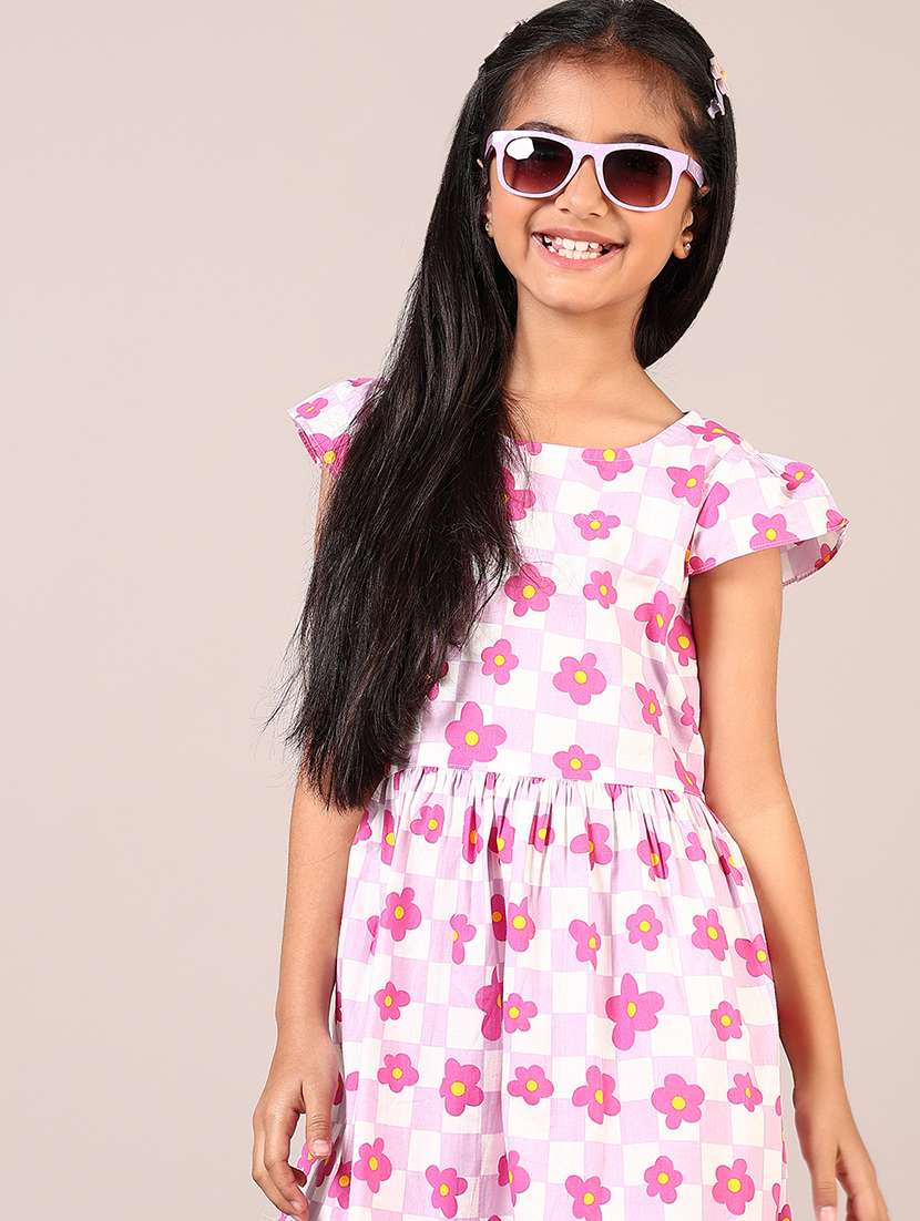 girls printed round neck frock - 21612833 -  Standard Image - 4