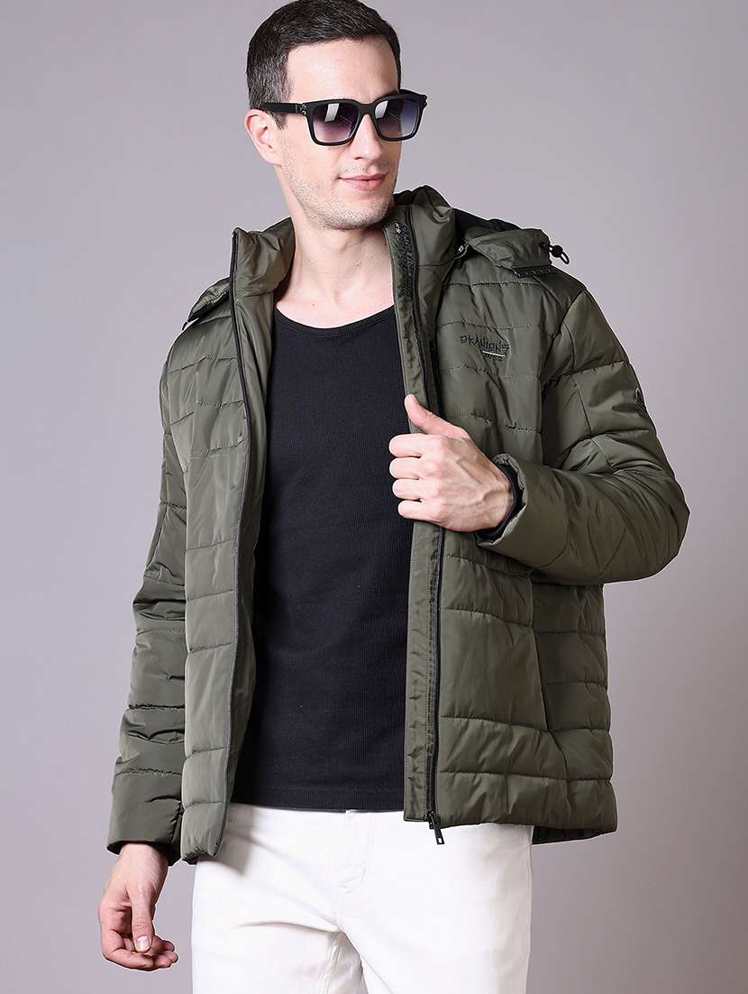 men long sleeves solid quilted jacket - 21612897 -  Standard Image - 1