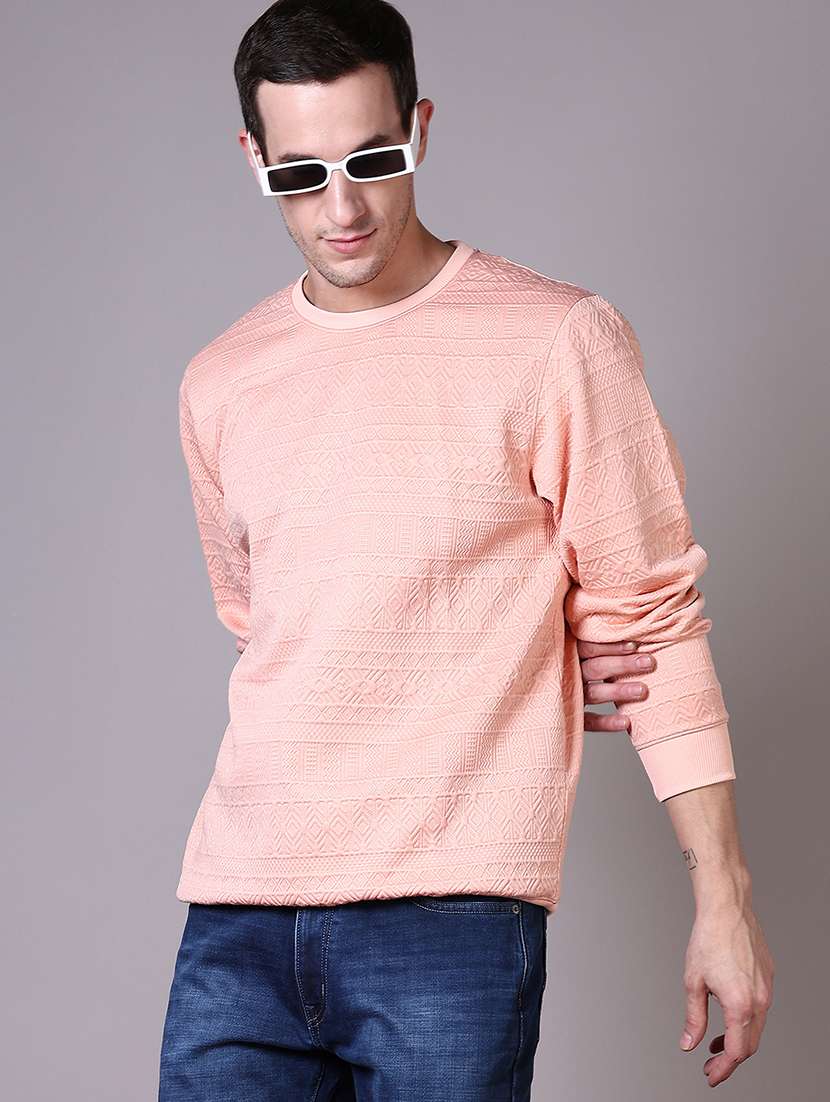 Men Long Sleeves Self Design Pullover - 21612918 -  Standard Image - 1