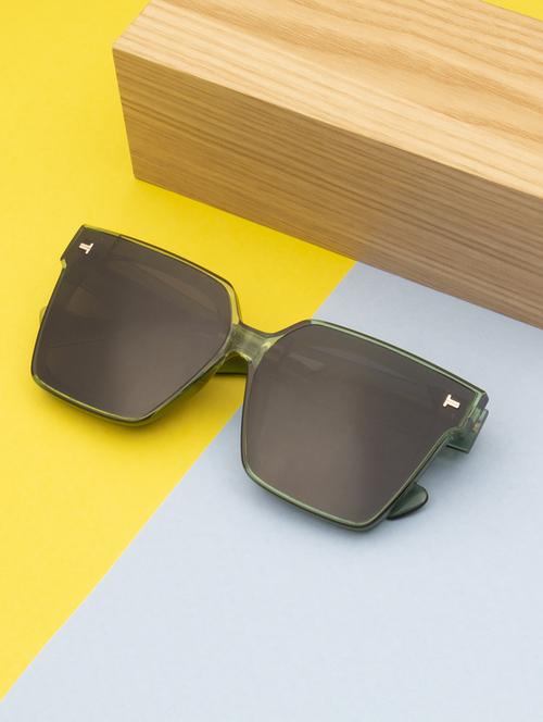 ted smith iconic square polarized grey sunglasses for mens womens - 21613086 -  Standard Image - 0