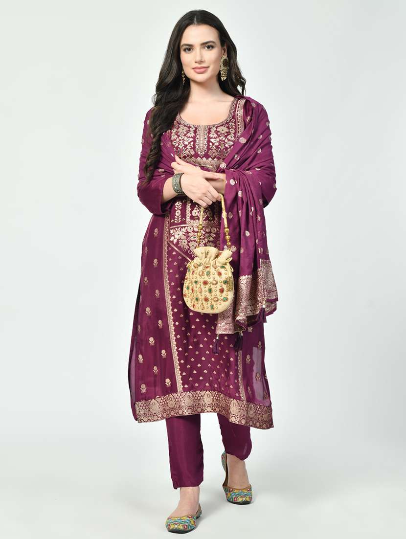 women three quarter sleeve kurta pant with dupatta set - 21613159 - Standard Image - 4