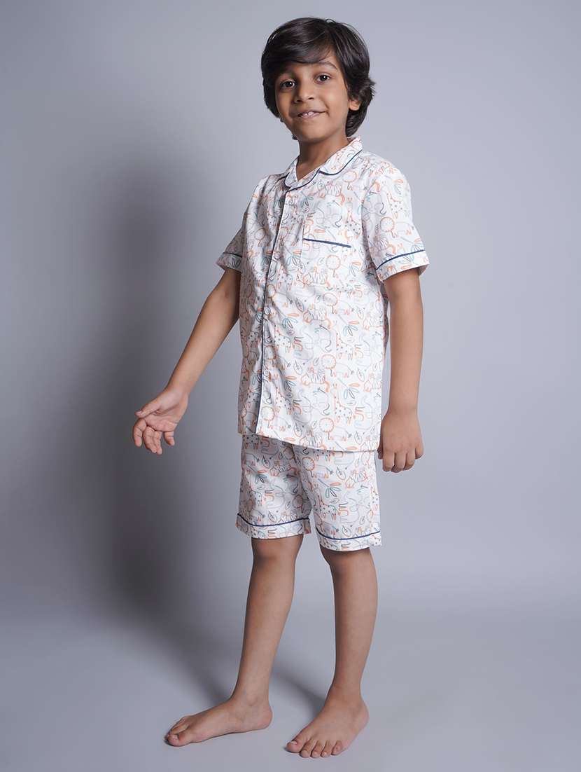 boys printed shorts nightwear set - 21613295 -  Standard Image - 1