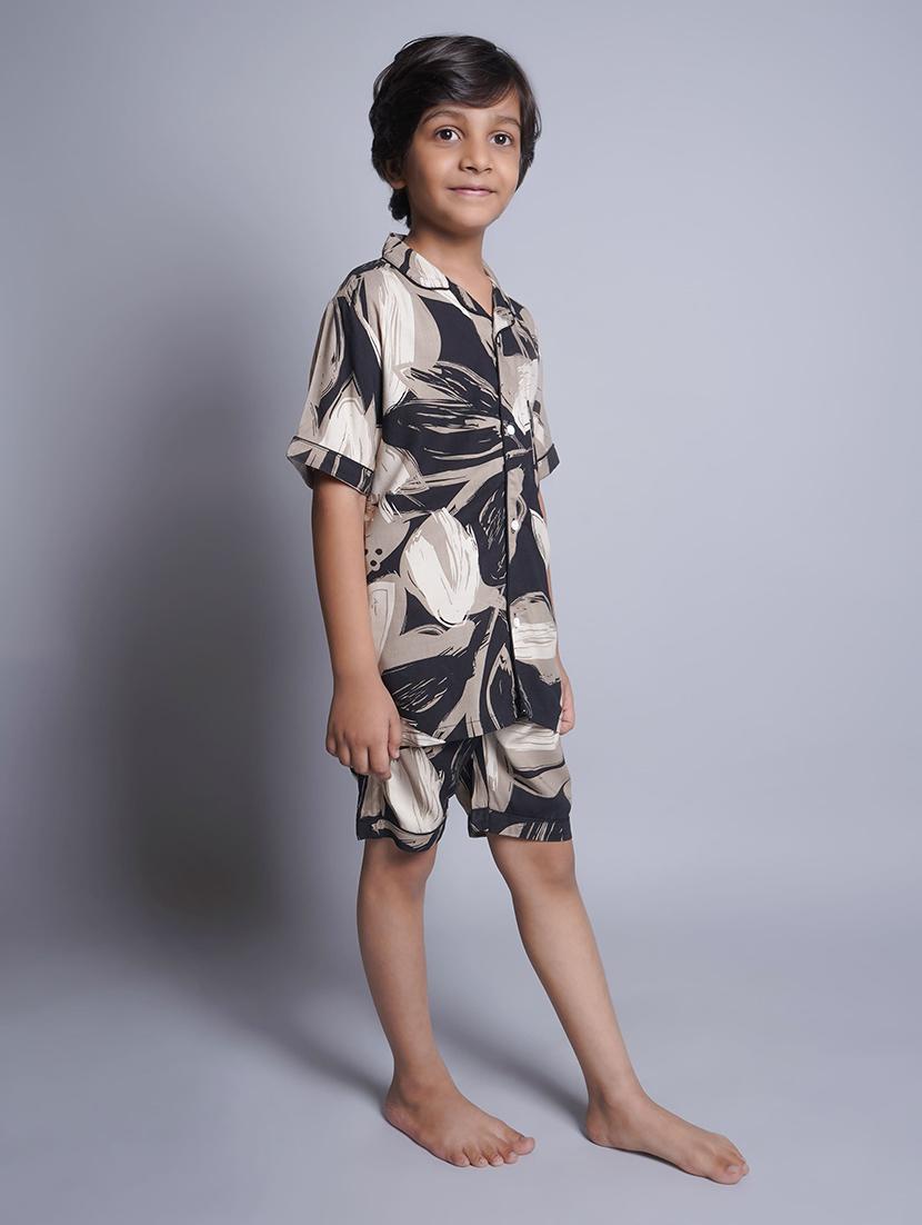 boys printed shorts nightwear set - 21613297 -  Standard Image - 1
