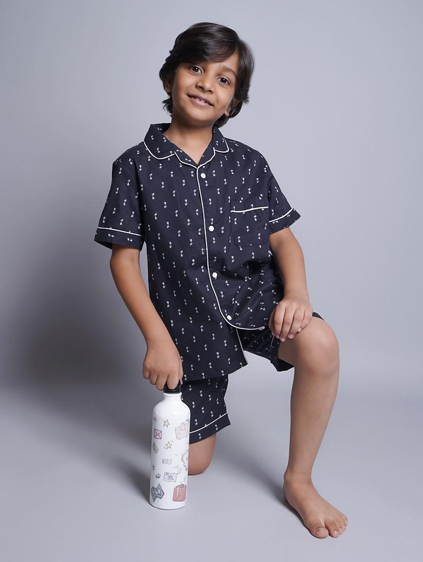 boys printed shorts nightwear set - 21613300 - Standard Image - 4