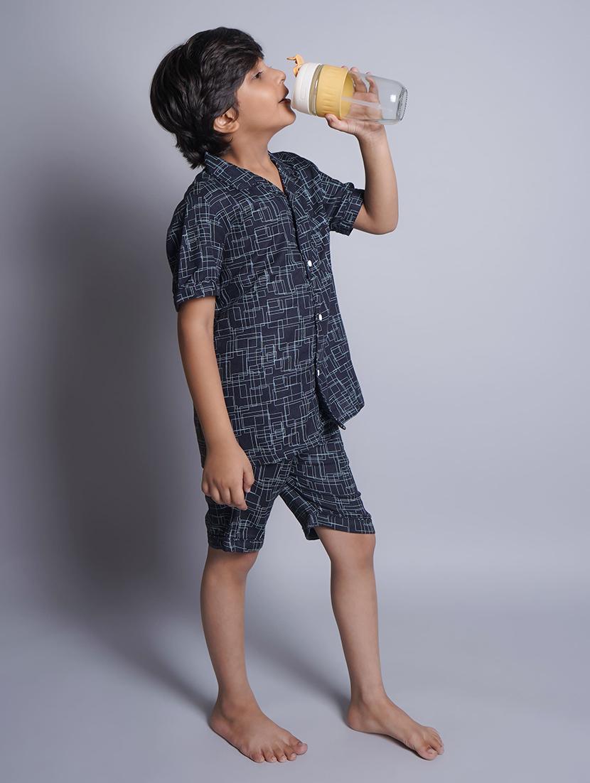 boys printed shorts nightwear set - 21613303 -  Standard Image - 1