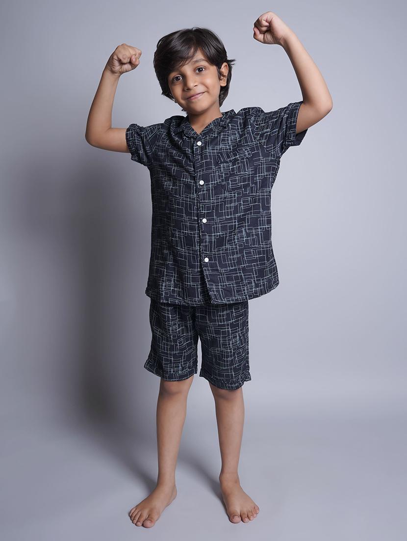 boys printed shorts nightwear set - 21613303 - Standard Image - 4