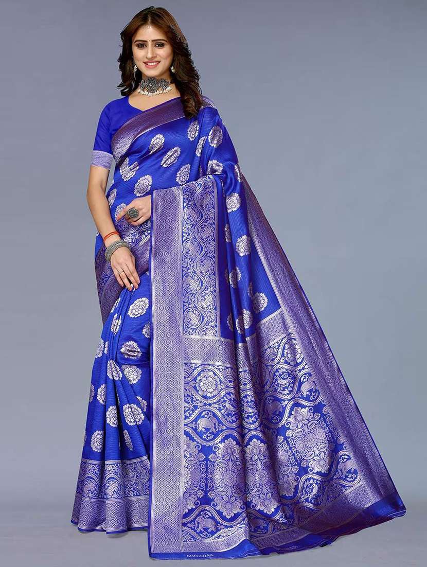 women self design banarasi saree with blouse