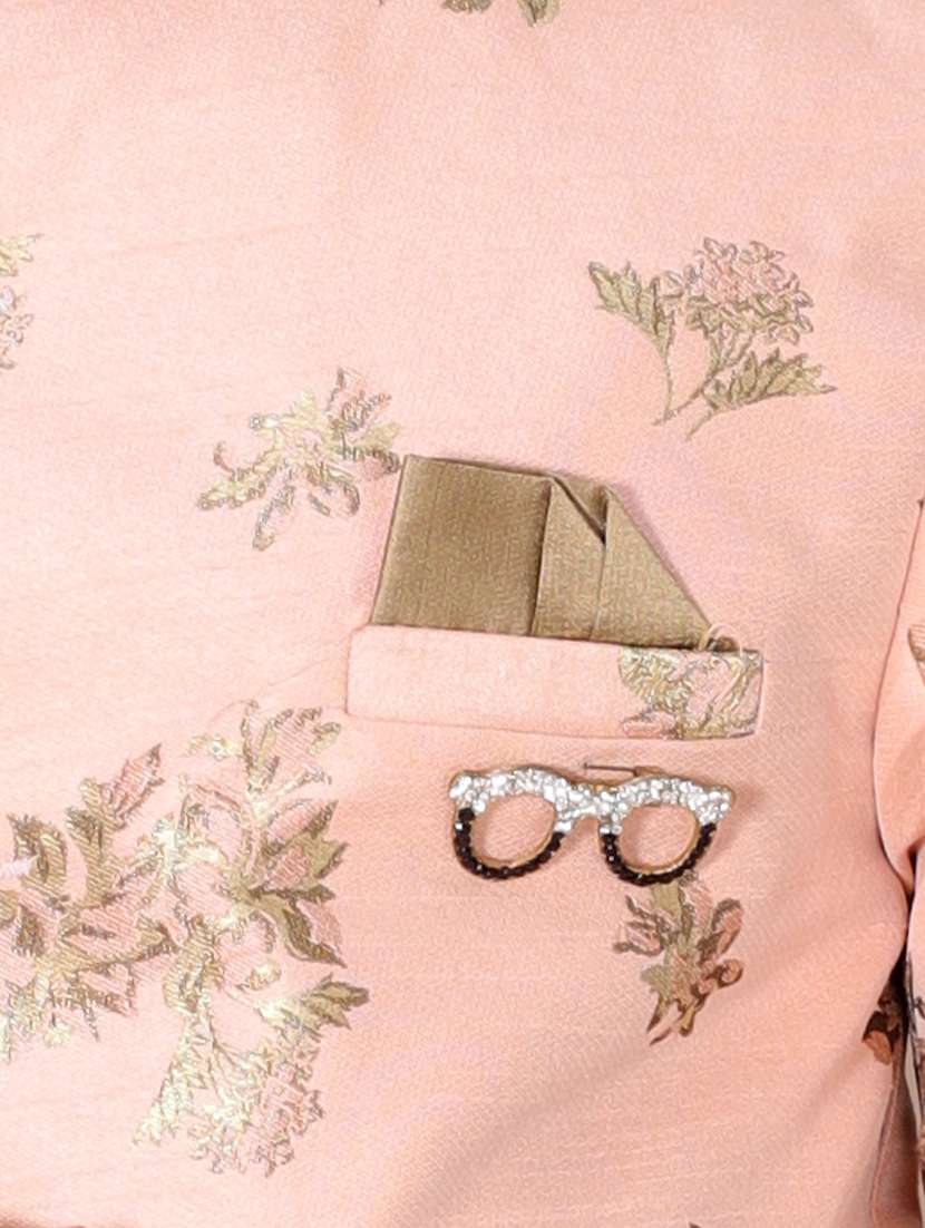 boys overlap neck printed sherwani  - 21613325 -  Standard Image - 4