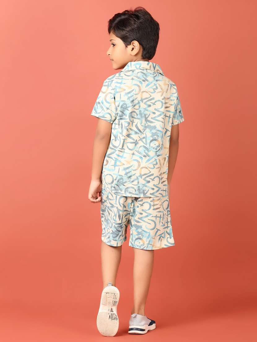 boys printed shirt and shorts set - 21613349 -  Standard Image - 1