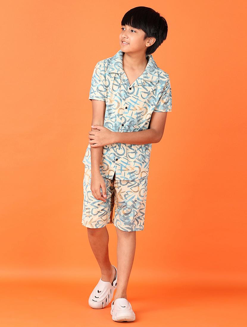 boys printed shirt and shorts set - 21613351 -  Standard Image - 1