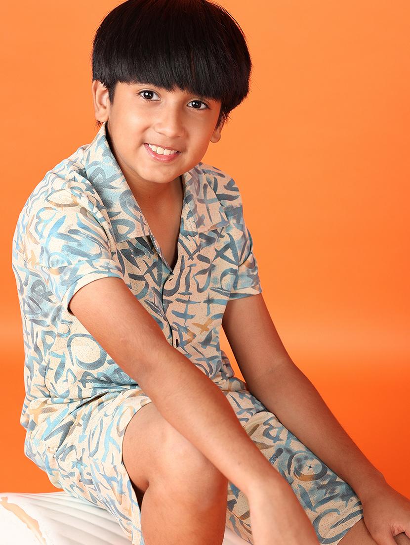 boys printed shirt and shorts set - 21613351 - Standard Image - 4