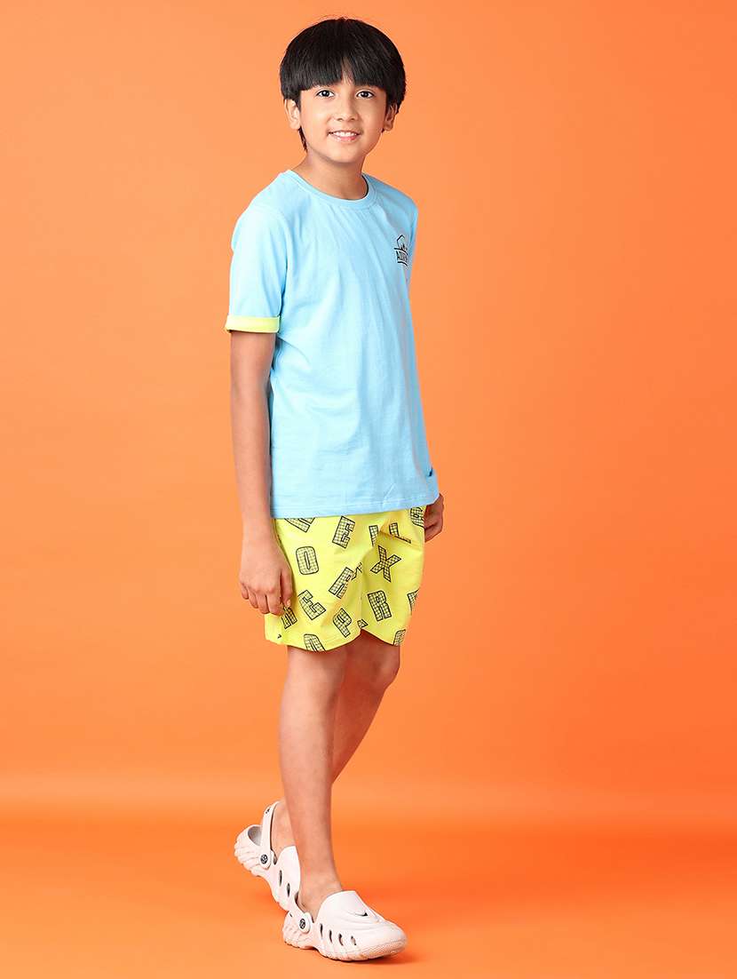 boys typography t-shirt & shorts - 21613354 -  Standard Image - 1