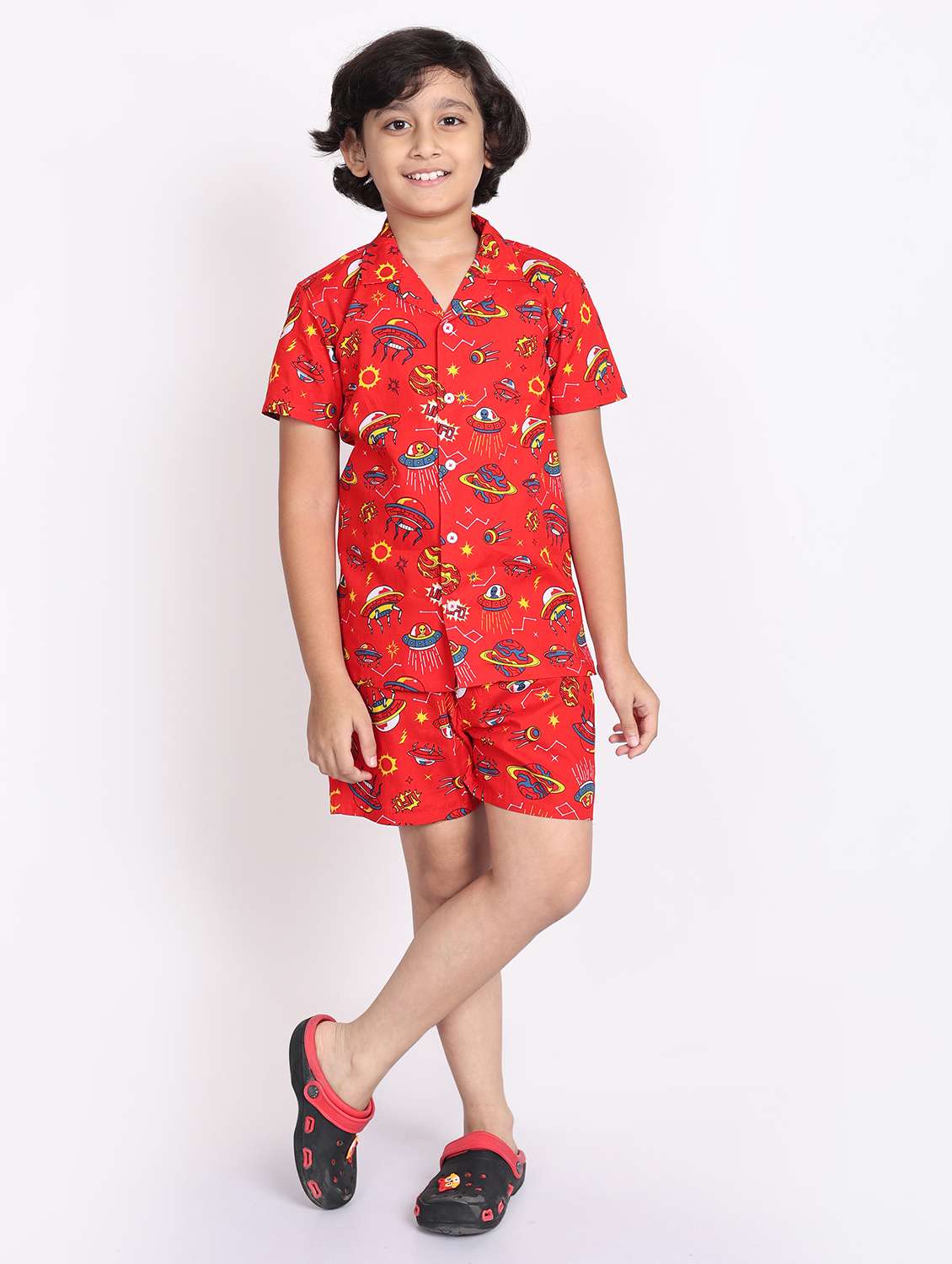 boys printed shorts co-ords set