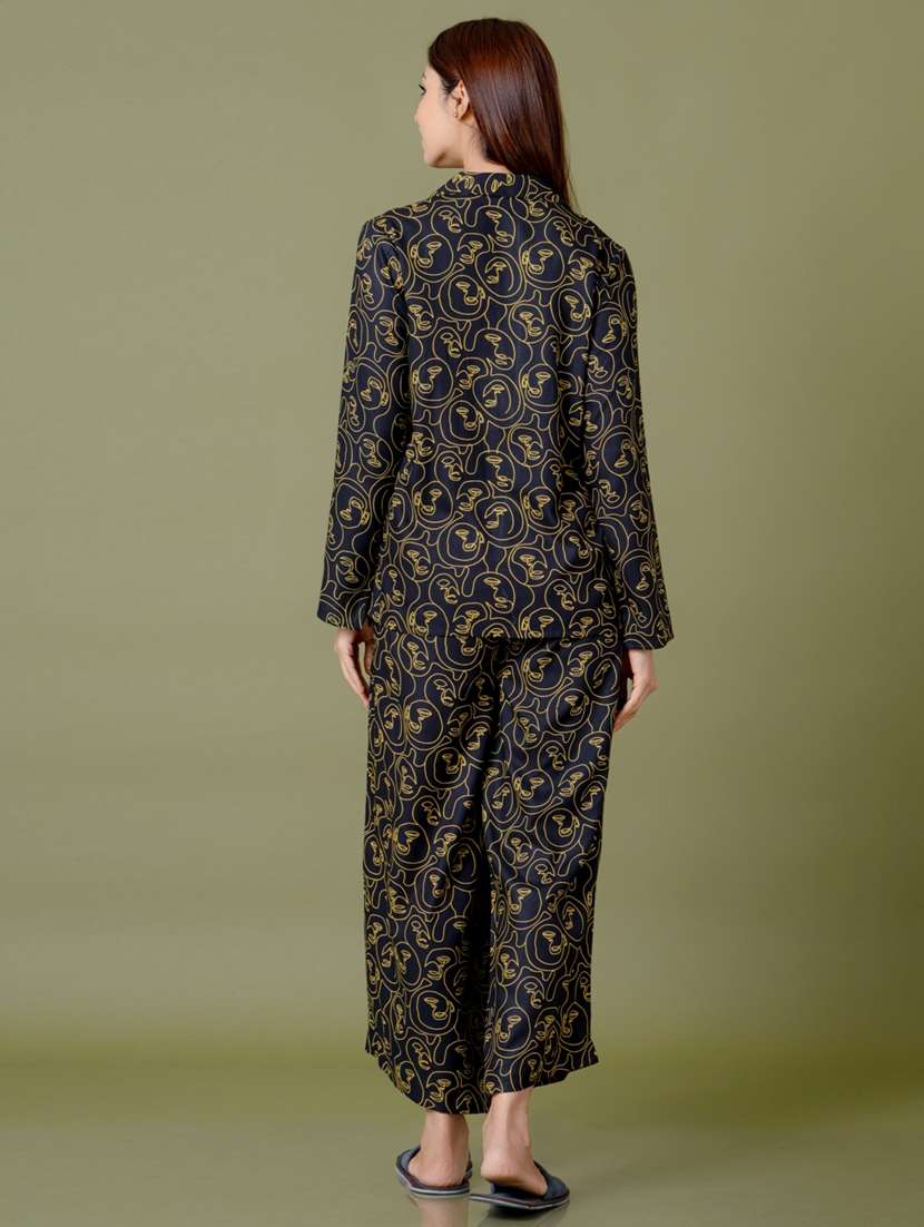 women black printed nightwear set - 21613482 -  Standard Image - 1