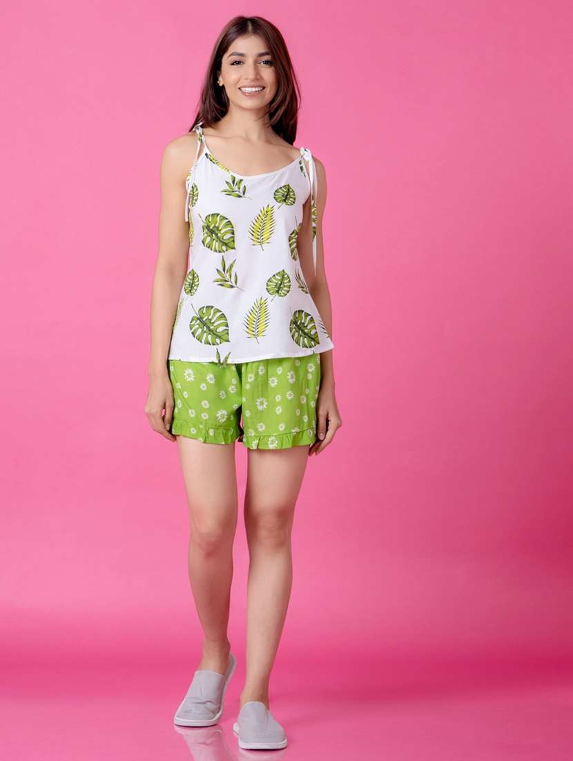 women white printed nightwear set