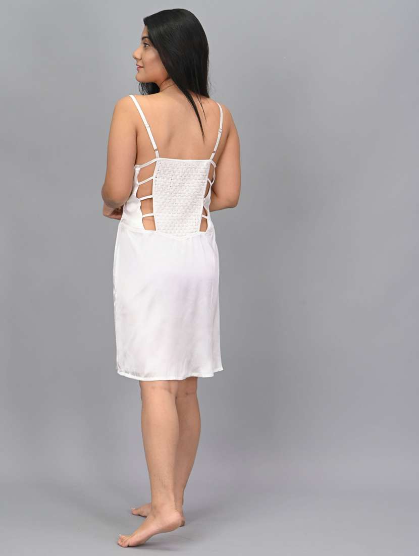 women white solid scoop neck nighty - 21613512 -  Standard Image - 1